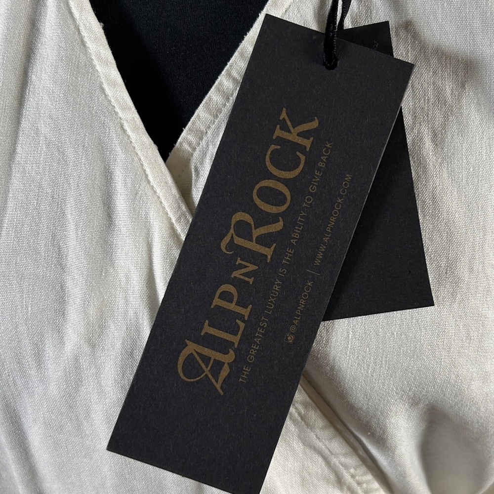 NWT Alp N Rock Thalia Wrap Linen Blend Dress White Size M - Picture 11 of 12